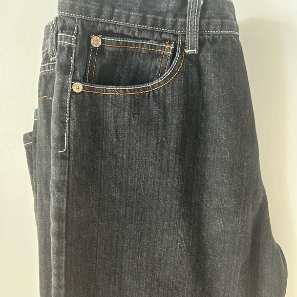 Monarchy Mens Distressed Flap Pocket Blk Denim Jeans rare Sz W40 L30 - Picture 3 of 7